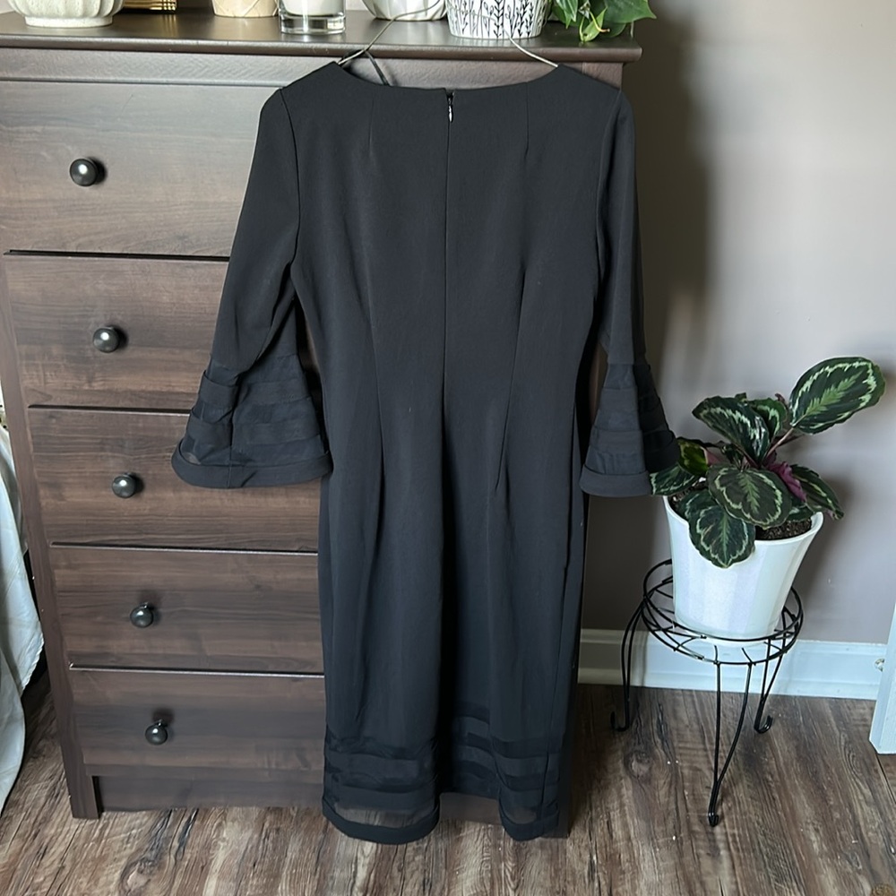 Calvin Klein Black Sheath Dress with Bell Sleeves - Picture 2 of 5